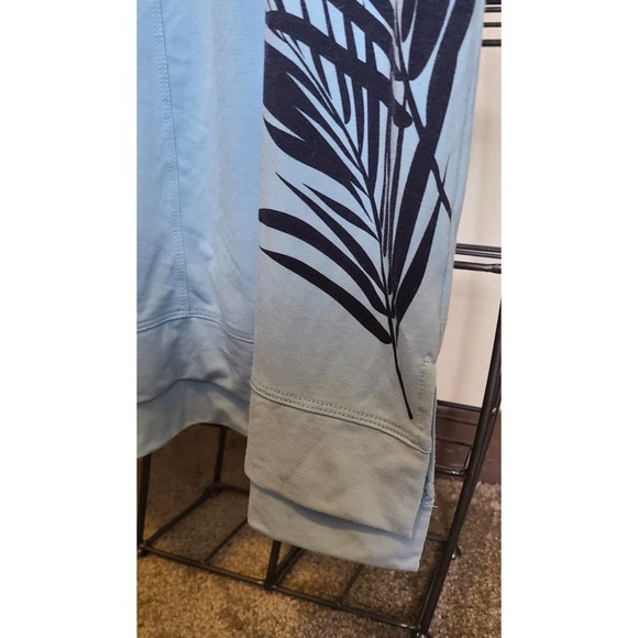 Athletic Yoga walking shirt Fuda Blue M  palm tree loose fit blue - Picture 2 of 4